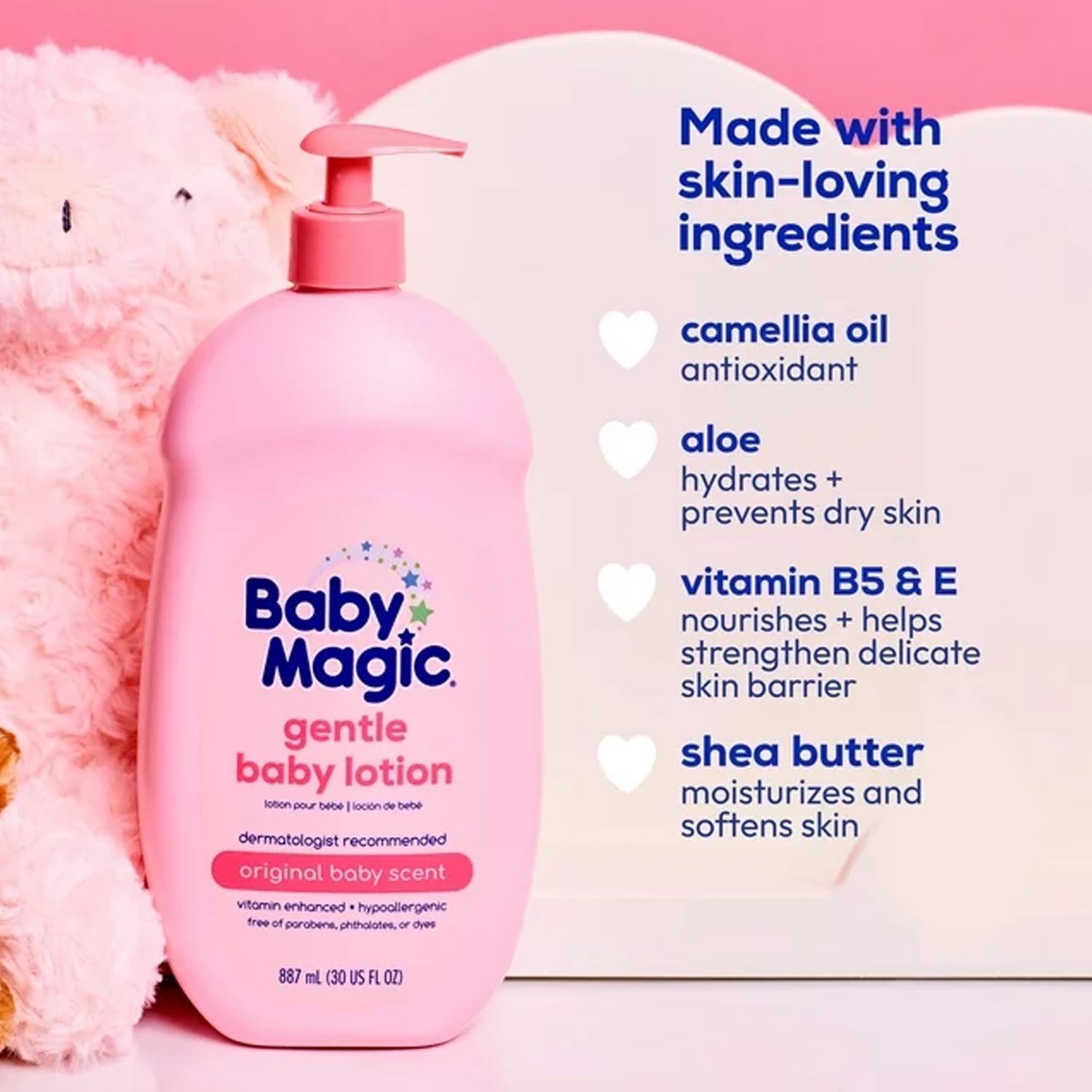 Baby Magic Gentle Baby Lotion, Original Baby Scent, Hypoallergenic, 30 oz - Imagem 3